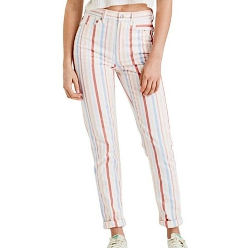 American Eagle Ne(x)t Level Stretch Skinny Jeans 4 Multicolor Stripe High Rise